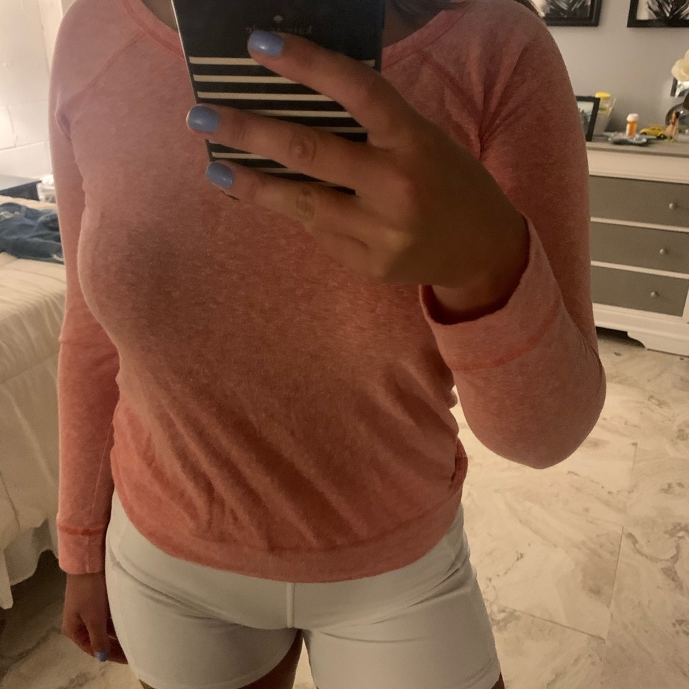 Peach crew neck top